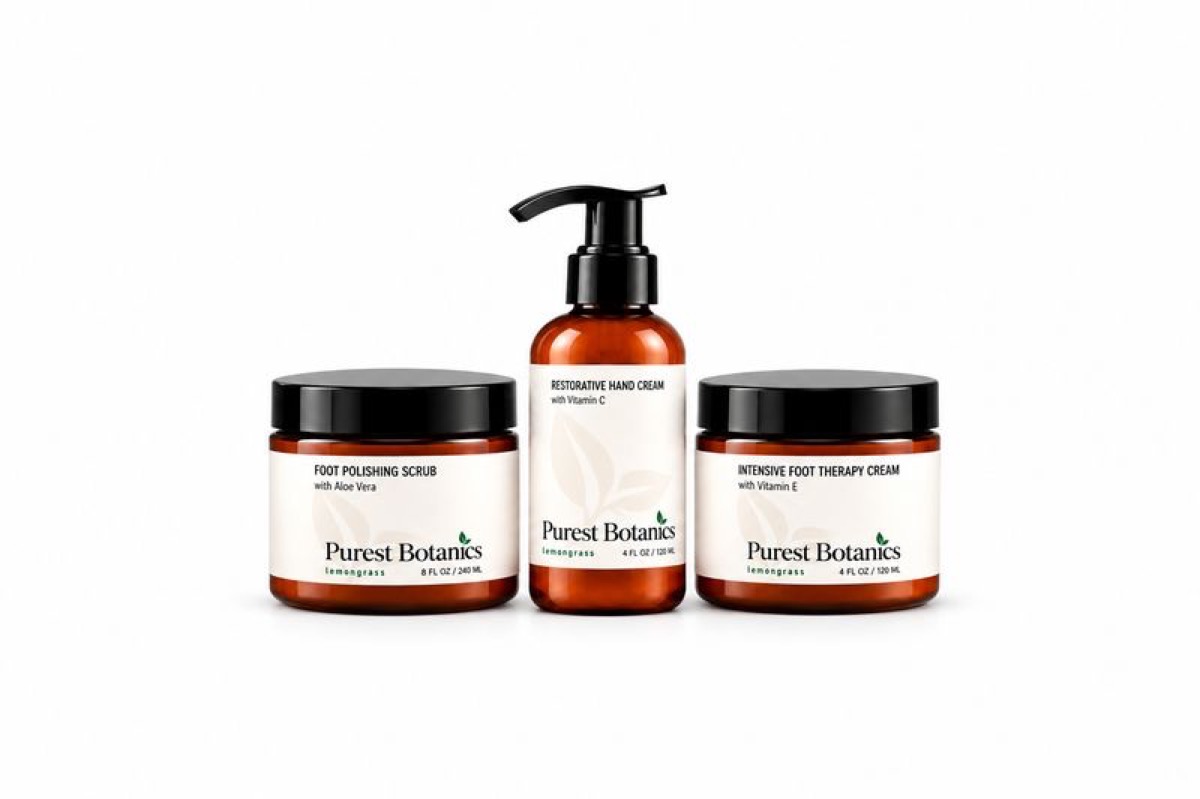 Lemongrass Mani and Pedi Collection: foot scrub, hand cream and foot therapy cream